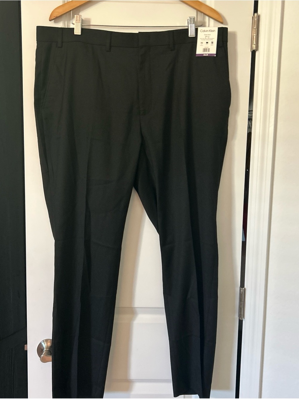 40x29 -BLACK - Men's Calvin Klein SLim Fit Dress Pants Stretch w/ Flex Waist NWT